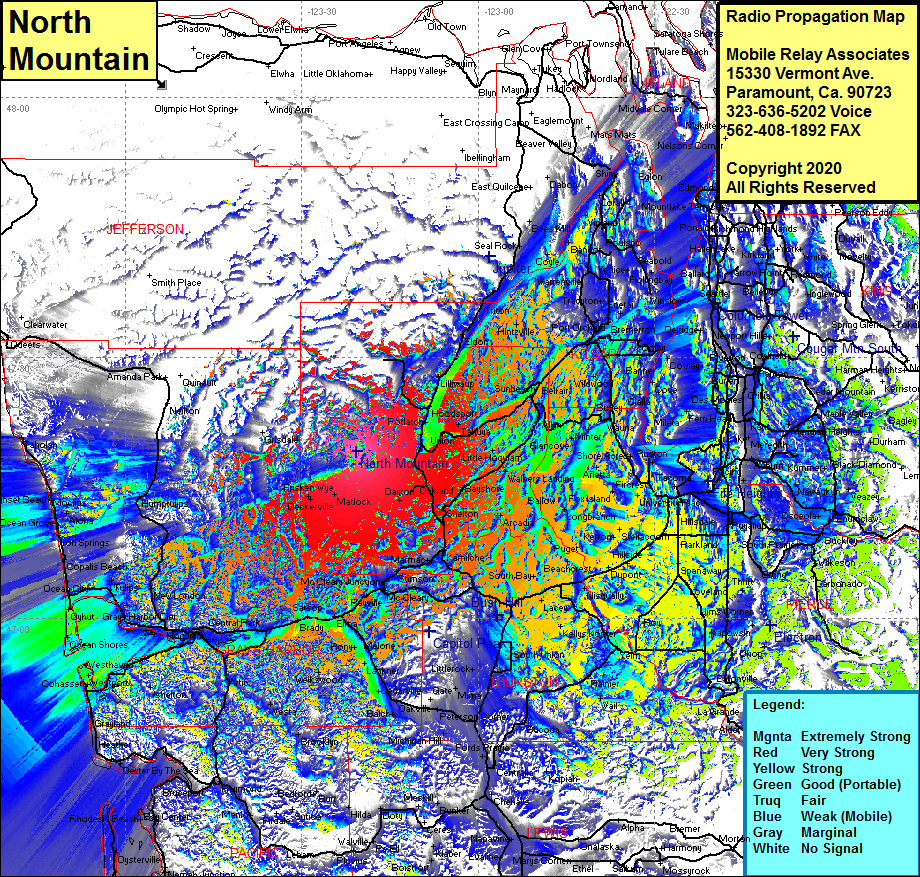 heat map radio coverage North Mountain